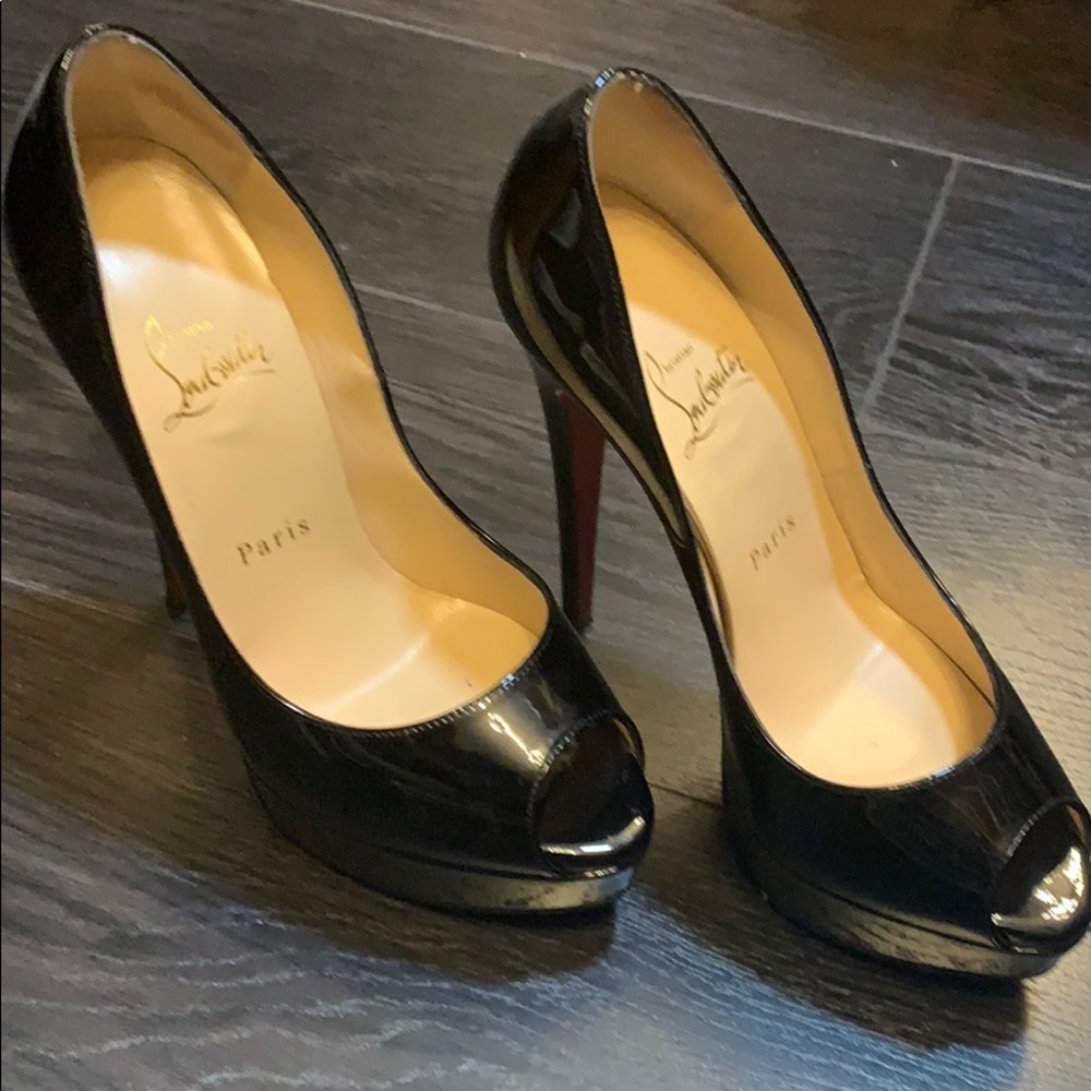 Christian Louboutin Black Peep Toe Heels